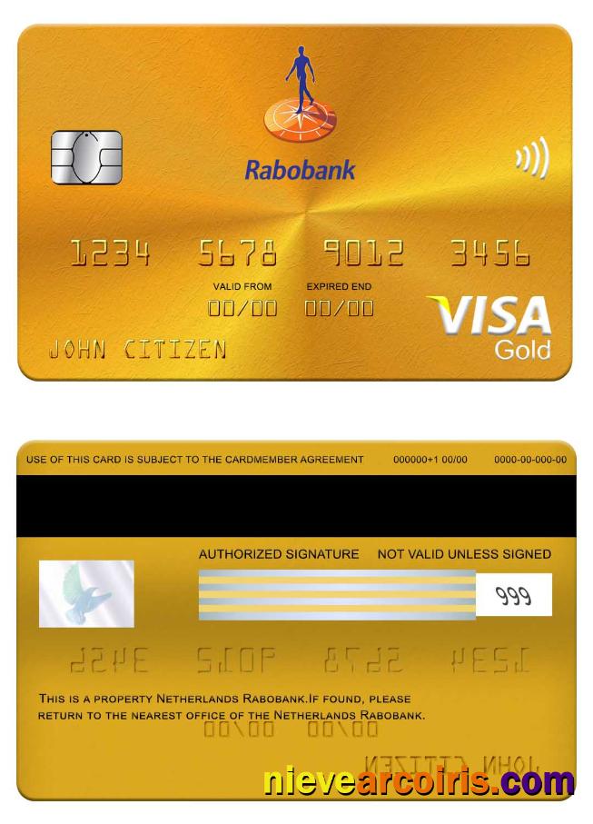 Netherlands Rabobank visa gold card